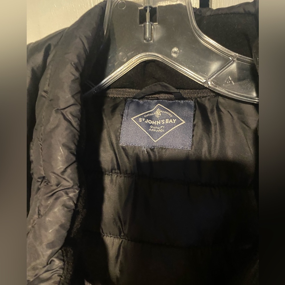 St. John's Bay Black Quilted Hooded Puffer Jacket - Picture 4 of 12